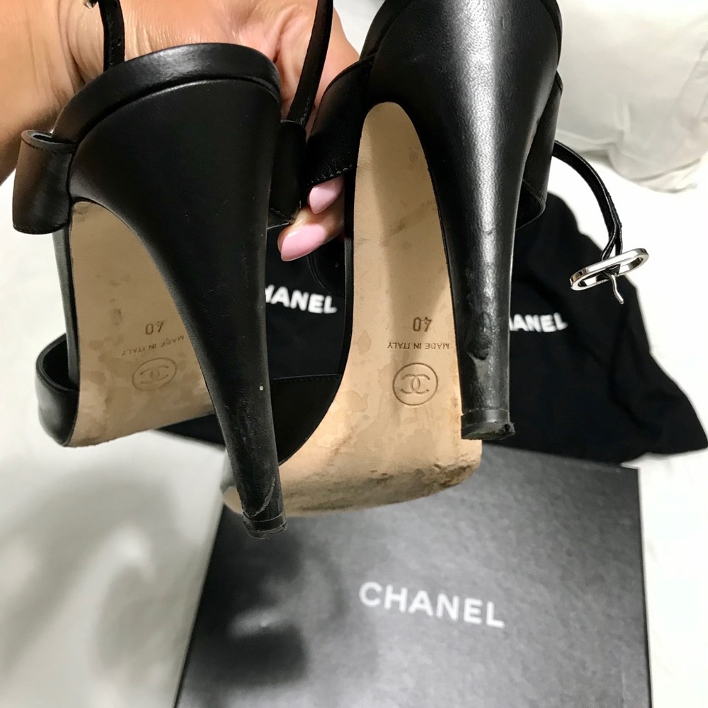 Chanel Lambskin Black Heels - Picture 6 of 8